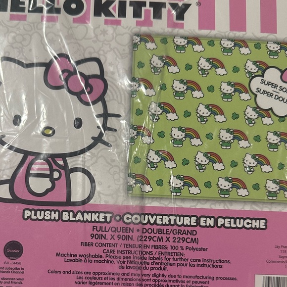 Hello Kitty FULL/QUEEN Lucky Rainbow Blanket